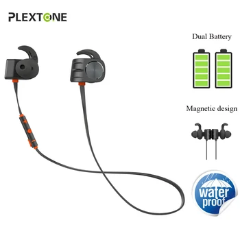 Plextone BX338 Vezeték nélküli Headset Bluetooth Earphons IPX5 Vízálló Sztereó Fejhallgató Mikrofon Fülhallgató A Telefonhoz Sport