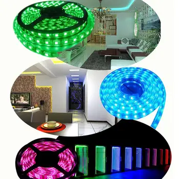 RGB LED Szalag Lámpa RGB DC12V 10M 60LEDs/m IP65 Vízálló Távirányító színváltó LED SMD 2835 TV Háttér String Fény 1