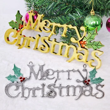 Boldog Karácsonyt Ajtón Lógó Oranments Medál Oranments Fal Karácsonyfa Műanyag Tányér Alá Medál Naviidad Új Év Lakberendezés