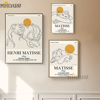 NHDARC Vászon Festmény, Poszterek, Nyomatok, Matisse Absztrakt Vintage Bézs Wall Art Képek Nappali Otthoni Dekoráció 1