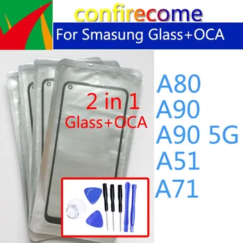 Első Üveg Lencse OCA Ragasztó Samsung Galaxy a51-es A71 A80 A90 5G Képernyő Touch Panel Csere