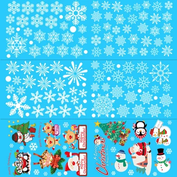 Karácsonyi Dekoráció Mikulás Windows Matrica Cserélhető Hópehely Fali Matricák Lakberendezés Boldog Karácsonyi Party Kellékek 2