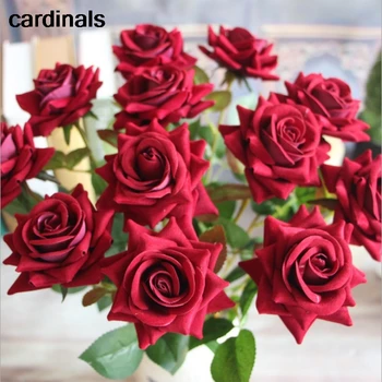 8db Egyetlen Flanel Szög Mesterséges Selyem Nagy Virágok Rose Esküvői Dekoráció Nappali Haza DIY Dekoráció Hamis Virágok