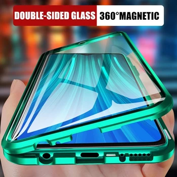 360 Fém Adszorpciós Mágneses Tok Huawei P20 P30 P40 Lite Haver 20 30 Pro Kétoldalas Edzett Üveg Kemény Hátlap Fundas