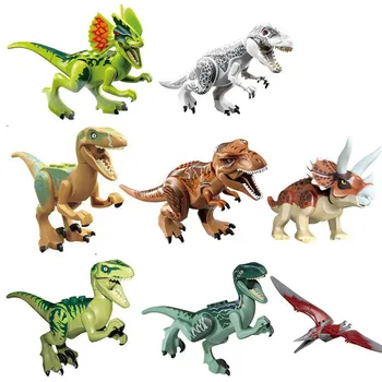8 Db Jurassic Dinoszauruszok Adatok Jurassic Épület Tyrannosaurus Blokkok Klasszikus Gyerek Játék Kompatibilis blokkok Dinoszauruszok