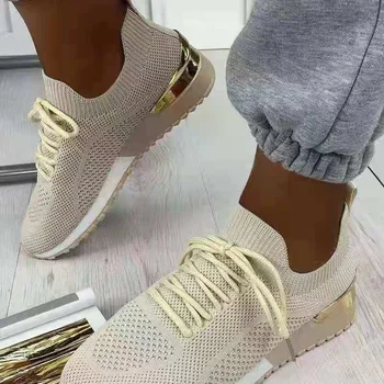 2021Mesh Nők Sneaker Cipő, Nyári Divat Lélegző Kereszt Nyakkendő Platform Nő Alkalmi Sport Cipő Csipke 2021 Zapatos De Mujer