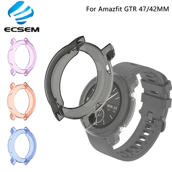 Védőtok Amazfit GTR 47MM 42MM óra tartozékok fedezze shell tpu félig átlátszó anti shock esetben a GTR 47MM