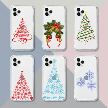 Hópihe karácsony karácsonyfa Telefon Esetében Átlátszó iPhone 13 12 11 pro mini XS XR X max 5 6 s 7 8 plus Átlátszó zsákokban