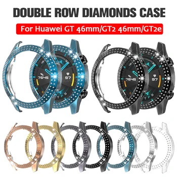 Bling gyémánt bevonattal védőburkolatot a Huawei Óra GT 2 46MM GT2 GT2e esetben Huawe G T 2 e 2e 46 mm smartwatch tartozékok