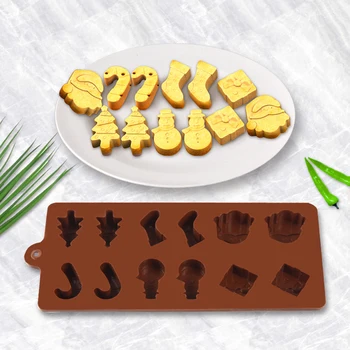 Szilikon Csokoládé Öntőforma Karácsonyi Sütés Eszközök tapadásmentes Szilikon Torta Penész Zselés Cukorka 3D DIY Formák Konyhai Kiegészítők