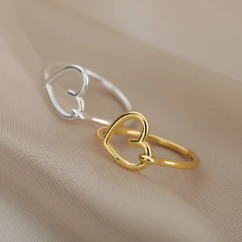 Évjárat Üreges Szerelmes Szív Gyűrű a Nők Varázsa Pár Új Design Gyűrű, Ékszerek, Menyasszonyi Kiegészítők 0