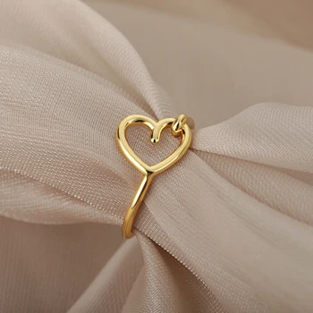 Évjárat Üreges Szerelmes Szív Gyűrű a Nők Varázsa Pár Új Design Gyűrű, Ékszerek, Menyasszonyi Kiegészítők 1
