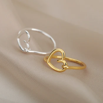Évjárat Üreges Szerelmes Szív Gyűrű a Nők Varázsa Pár Új Design Gyűrű, Ékszerek, Menyasszonyi Kiegészítők 4