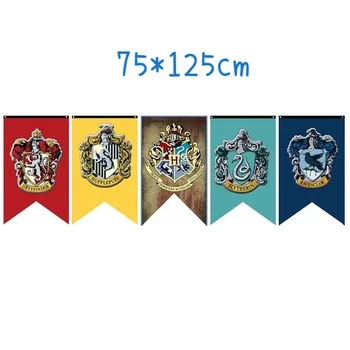 75*125cm Harries Kellékek Egyetemi Zászló Potter Bannerek, Fiúk, Lányok, Gyerekek Halloween Bár Szülinapi Dekoráció Ajándék Játék