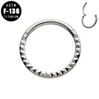 ASTM F136 Titán Fülbevaló, Piercing, Orr Karika Gyűrűk Sorakoznak Piramis Vágás Előtt Septum Tragus Helix Piercing Női Ékszerek