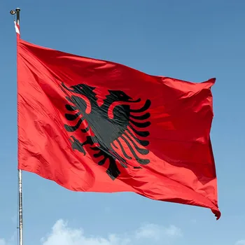 ALB AL Albánia Zászló 90X150cm Poliészter Magas Minőségű albán Nemzeti Zászlók A Tevékenység/parádé/Fesztivál/Otthon Dekoráció
