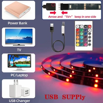 LED Szalag Lámpa WS2812B 1M-30M RGB 5050 String Rugalmas Szalag Lámpa DC 5V USB Bluetooth Vezérlő TV Háttérvilágítás Haza Party Dekoráció 1