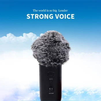 Mikrofon Fedezze Csökkenti a szélzajt a Kék yeti Pro Szőrös, kényelmes mic tok nyilvános beszéd ének interjú