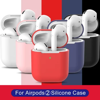 Fülhallgató esetében Airpods 2 Tiszta színű, fülhallgató tok Apple Airpods 2 fülhallgató Szilikon védőtok air Pod 2