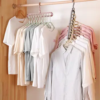 Piszkafa szekrényben szervező helytakarékos Fogas Multi-port ruházat rack Műanyag Sál cabide Tároló fogasok ruhák