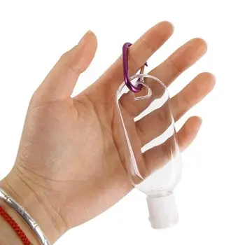 1db 50ml Utazási Üveg Üres Újratölthető Műanyag Üveg Gel Hook Kis Üveg Sampon Gyűrű Karabiner Szín Véletlenszerű