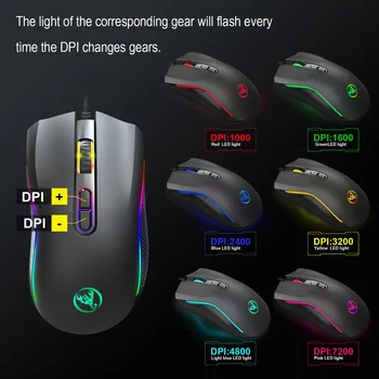 High-end optikai szakmai gaming mouse a 7 élénk színek, LED háttérvilágítás, ergonomikus kialakítás, alkalmas LOL CS 5