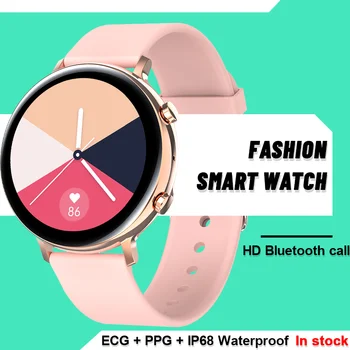 2021 Divat EKG PPG Okos Nézni a Nők, IP68 Vízálló pulzusmérő Bluetooth Hívás Smartwatch Samsung Galaxy Aktív 2