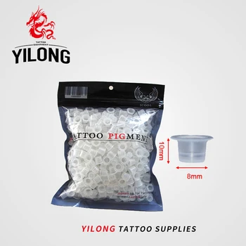YILONG 500pcs 8mm kis Méretű Műanyag Eldobható Tetováló Festék Jogosultja Csésze Pigment Kellékek Tartós Smink