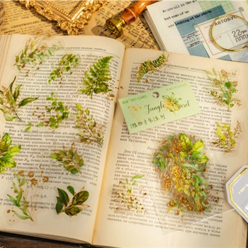 30 db Természet, Növény, Virág Matrica csomag Dekoratív Napló Scrapbooking kollázs anyag Diy Kezét Figyelembe Írószerek Matrica