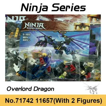 384pcs Ninja Sorozat Overlord Sárkány építőkövei Fekete Sárkány Mecha Adatok Kék Víz Sárkány Tégla Játékok Fiú Ajándékok