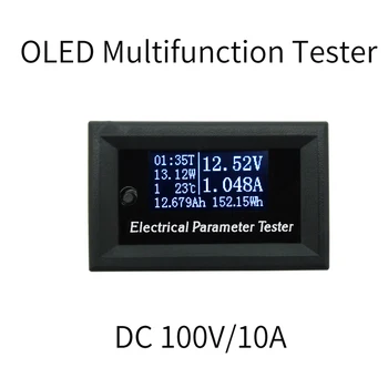 OLED 100V/10A DC Voltmérő kijelző monitor teszter Jelenlegi Méter Töltő feszültség árammérő akkumulátor tápegység kapacitás felismerés