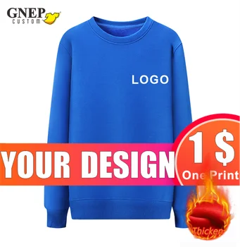 GNEP Vastag Alkalmi Pulóver Szabott Pure Color Egyszerű Pulóver Csapat Személyes Logója Street Trend Kabát, Mintás
