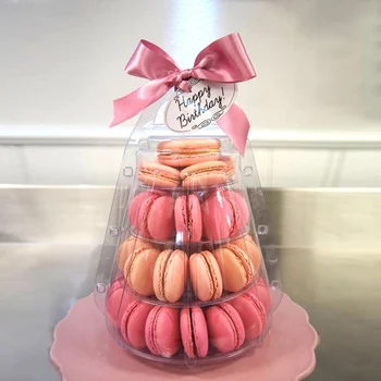 Multitiers Macaron Kijelző Állni Cupcake-Torony Rack Torta Állvány MŰANYAG Tálca Esküvői Tortát Díszítő Haza Eszköz