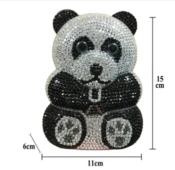 Panda gyémánt táska rajzfilm állat kristály teljes gyémánt vacsora táska kozmetikai táska