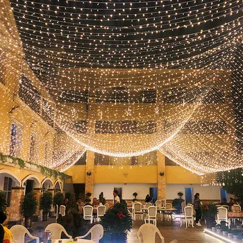 Karácsonyi Fények 10m 100leds LED String Lámpák Kültéri felülvilágító Dekoráció Kert Park Tündér Fény Koszorú Ünnepi Dekoráció 0
