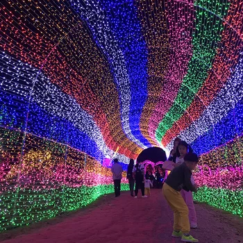 Karácsonyi Fények 10m 100leds LED String Lámpák Kültéri felülvilágító Dekoráció Kert Park Tündér Fény Koszorú Ünnepi Dekoráció 1