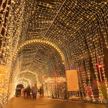 Karácsonyi Fények 10m 100leds LED String Lámpák Kültéri felülvilágító Dekoráció Kert Park Tündér Fény Koszorú Ünnepi Dekoráció 4