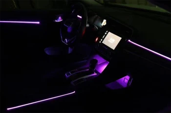 Alkalmas Honda Civic 2016 2017 2018 2019 Hangulat Fény LED Footwell Központi kontroll-lámpa Szén-Stílus Teljes autó Környezeti Lámpa 3