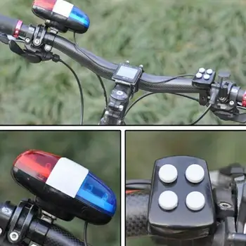 6 LED 4 Hangjelzés Kerékpárok Bell Rendőrségi Autó Lámpa Lámpa Sziréna Elektronikus Gyerek Horn Robogó Gyermekek számára Kerékpározás Tartozékok H5D7