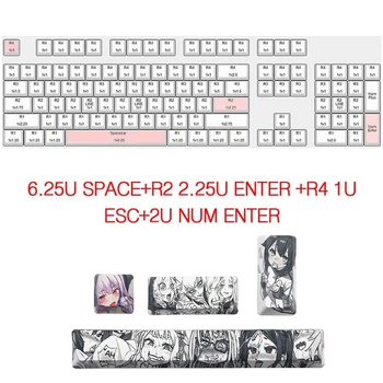 85DC 4db Japán Anime PBT Tér Keycaps Ahegao Keycaps 6.25 U ESC Szóköz Mechanikus Billentyűzet Kapcsoló Keycaps