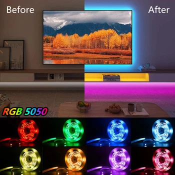 LED Szalag Lámpa RGB 5050 USB-2835 Rugalmas Szalag Lámpa Infravörös, Bluetooth Vezérlő DC5V TV Háttérvilágítás Fél Hálószoba Dekoráció Luces 1