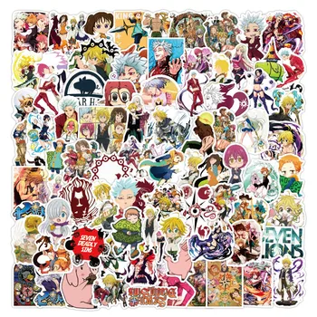 10/30/50/100 Anime hét főbűn Rajzfilm Graffiti Matrica Laptop Notebook Gördeszka Számítógép Poggyász Matricák Matrica Játék