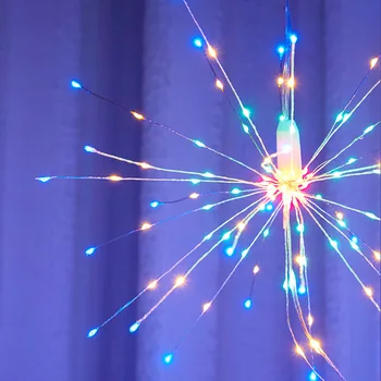 LED String Fények DIY Tűzijáték Patak Tündér Fény 8 Módok Lóg Starburst Lámpa Garland Fesztivál, Dekoráció villogó Fények 3