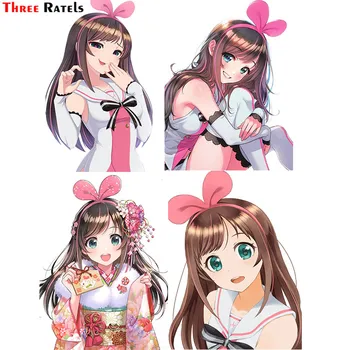 Három Ratels F422 Vicces Grafika Anime lány Kizuna Ai Aranyos Autó Matricák Auto Laptop Lökhárító Matricák Vinil Autó Pakolás