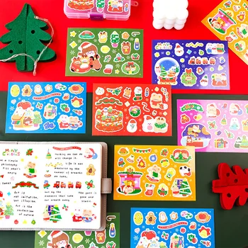 Aranyos Karácsonyi Kívánság Sorozat Matrica A Kártyát, Hogy Kézműves, Ünnepi Dekoráció Scrapbook Tervezők Napló DIY Iskola Írószer-Ajándék