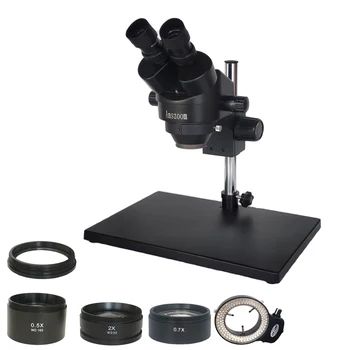 A hajó Lengyelországból 7X-45X Fekete Ipari Binokuláris Sztereó Mikroszkóp Bumm Táblázat Led Microscopio Ékszerek PCB-Javító Készlet
