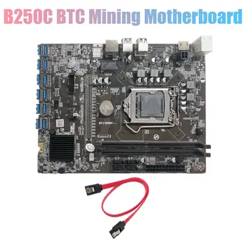 B250C BTC Bányászati Alaplap 12XPCIE, hogy USB3.0 Grafikus Kártya Slot LGA1151 DDR4 DIMM RAM Számítógép Alaplap