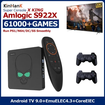 Beelink Szuper Konzol X Király Retro videojáték-Konzolok A 61000+ Játékok WiFi 6 PSP/PS1/SS/N64 TV/Játék Doboz Vezérlő