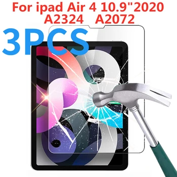 3 Csomag 9H Prémium Edzett Üveg kijelző Védő fólia Az iPad 4 10.9 Hüvelyk 2020 A2324 A2072 A2316 Tabletta Védő Fólia