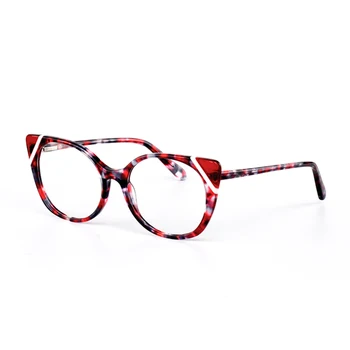 A Nők Macska Szem, Szemüveg Keret, Optikai-Acetát Szemüveg Keret, Piros Vintage Szemüveget Divat Luxus Márka Szemüveg Keret